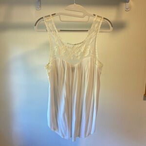 American Eagle Outfitters Cream Lace Tank Top